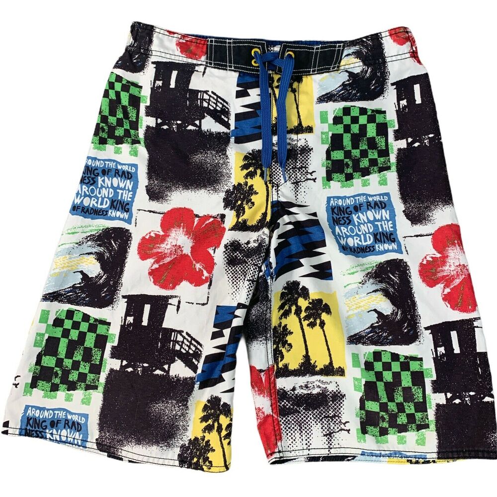 Old Navy Youth Swim Trunk Shorts Size XL Beach Colorful Drawstring Lined Surfing